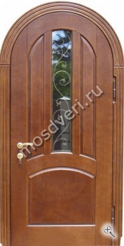 Арочная входная дверь с элементами ковки и стеклом ВДА-1164 - купить от производителя Мосдвери Арочная входная дверь с элементами ковки и стеклом ВДА-1164