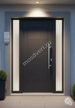 Дизайнерская входная дверь в дом серая - купить от производителя Мосдвери Дизайнерская входная дверь в дом серая